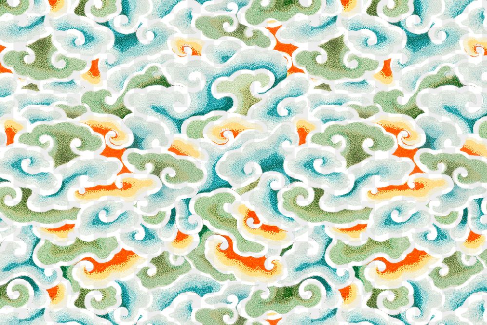 Chinese art cloud pattern png background