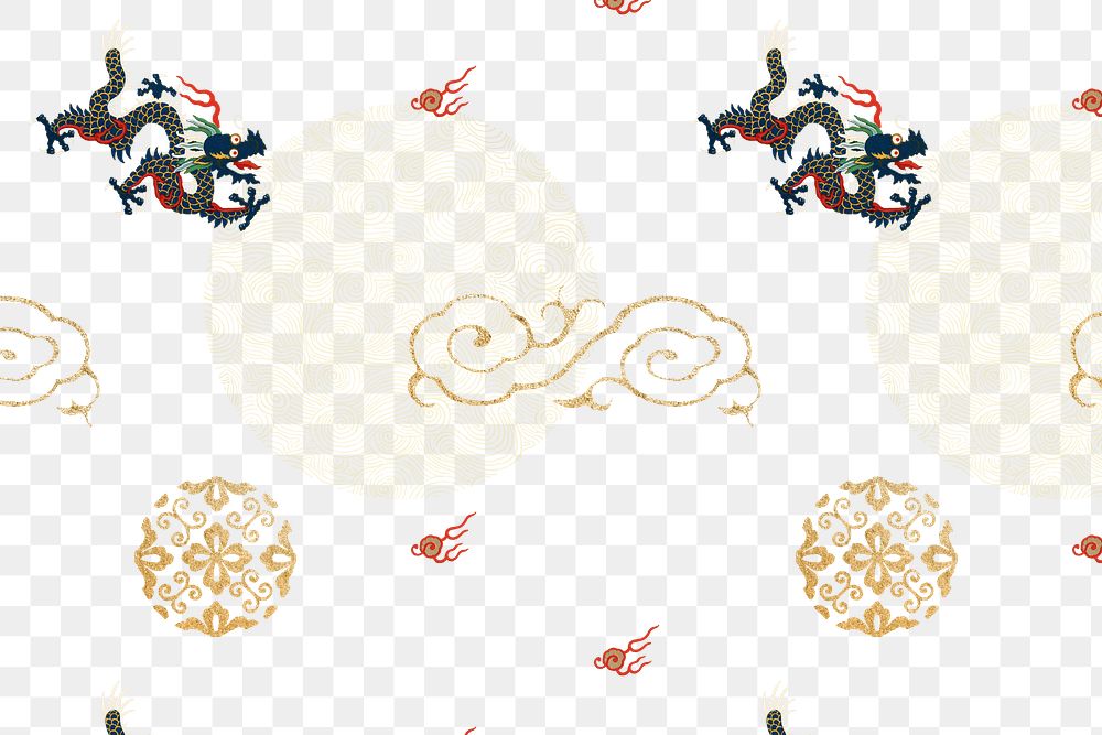 Png gold Chinese art pattern transparent background