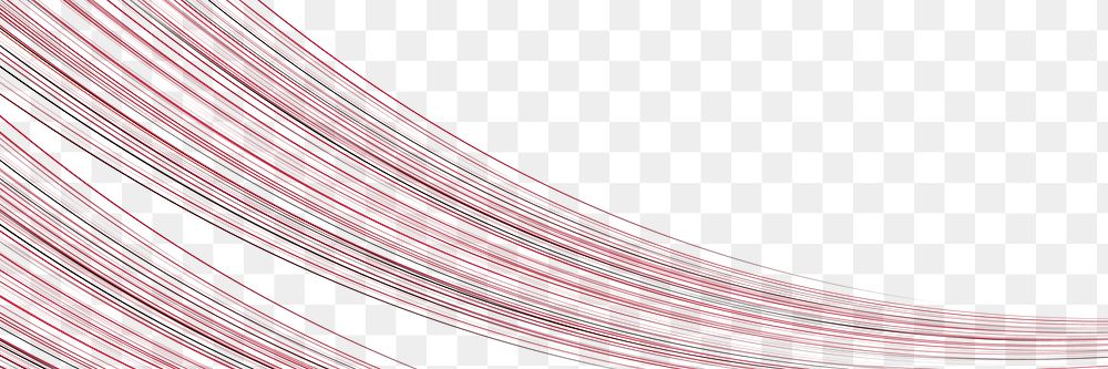 Red flowing neon wave png banner