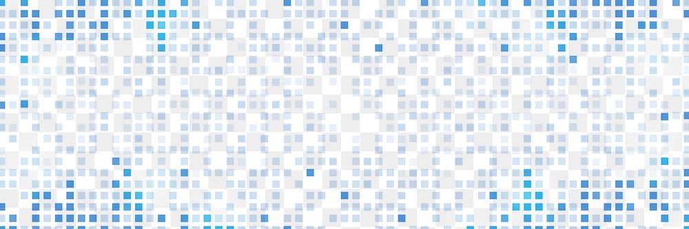 Blue abstract pixel rain png banner