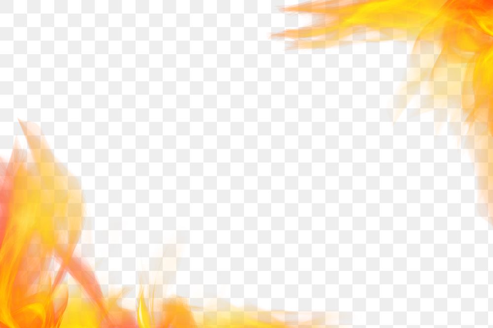 Png bust into flame fire border frame