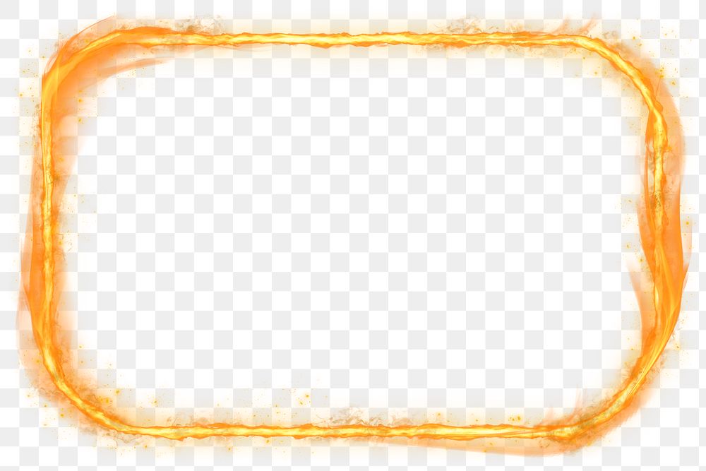 Orange png rounded rectangle fire frame