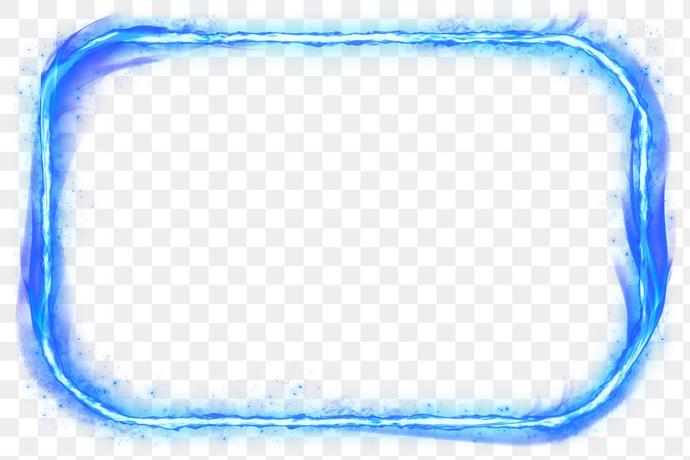 Png blue rounded rectangle fire frame