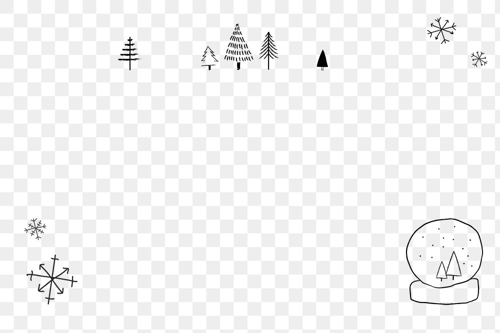 Hand drawn Christmas frame png cute doodle illustration