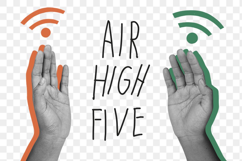 Air high five png new normal greeting