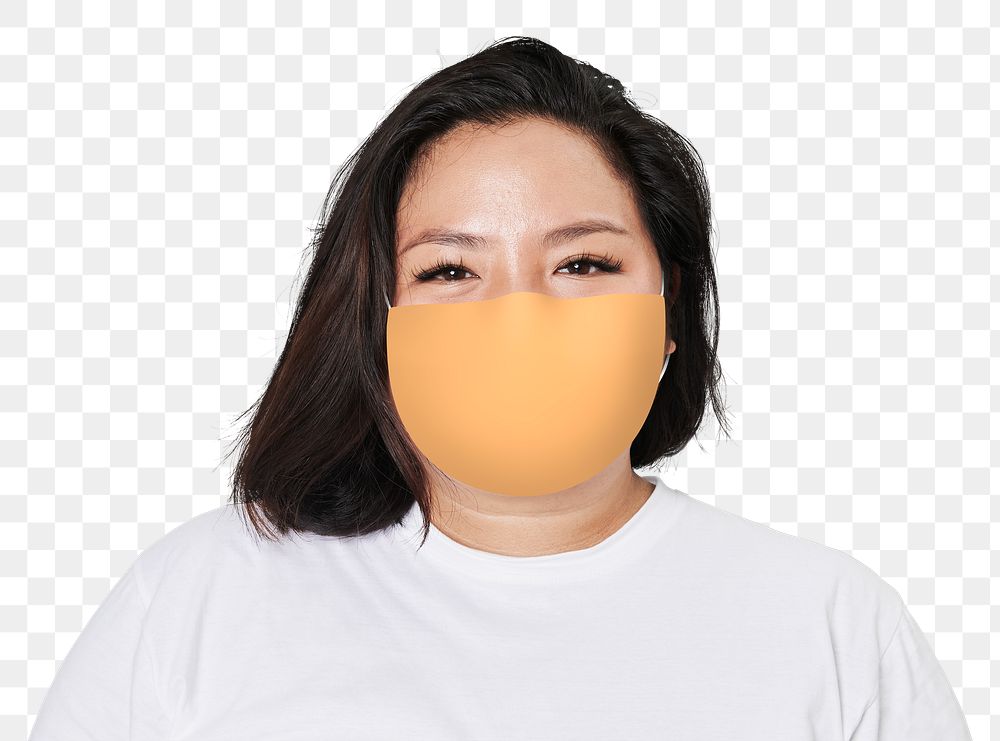 Woman wearing mask png new normal lifestyle studio shoot