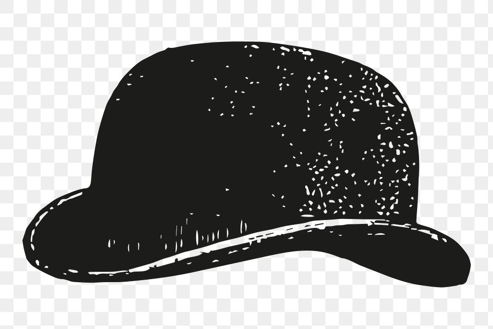 Retro bowler hat logo png business corporate identity illustration