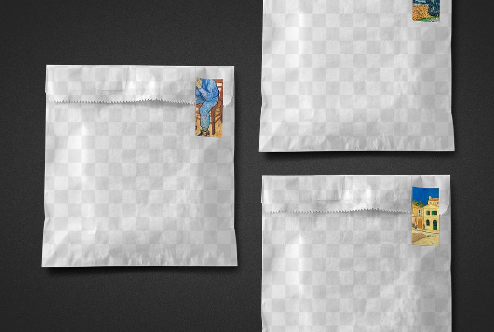 Snack paper bag mockup png, food packaging, bakery and small business