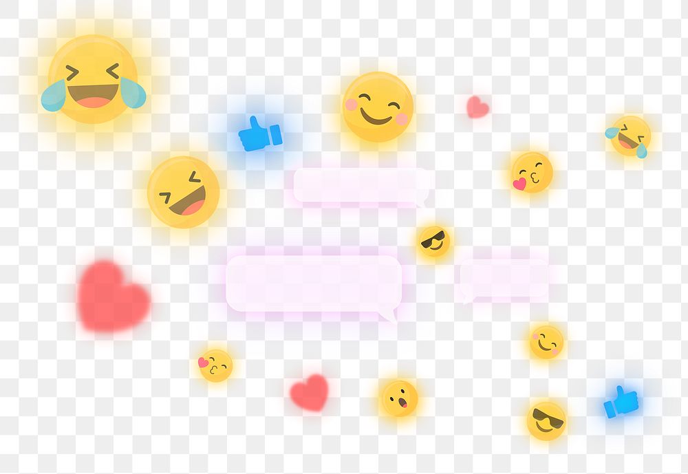 Cute emoticons png with empty text boxes