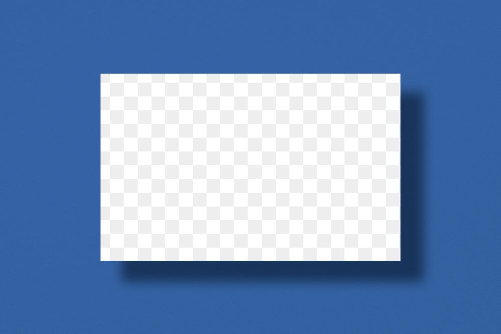 Png business card mockup on blue background