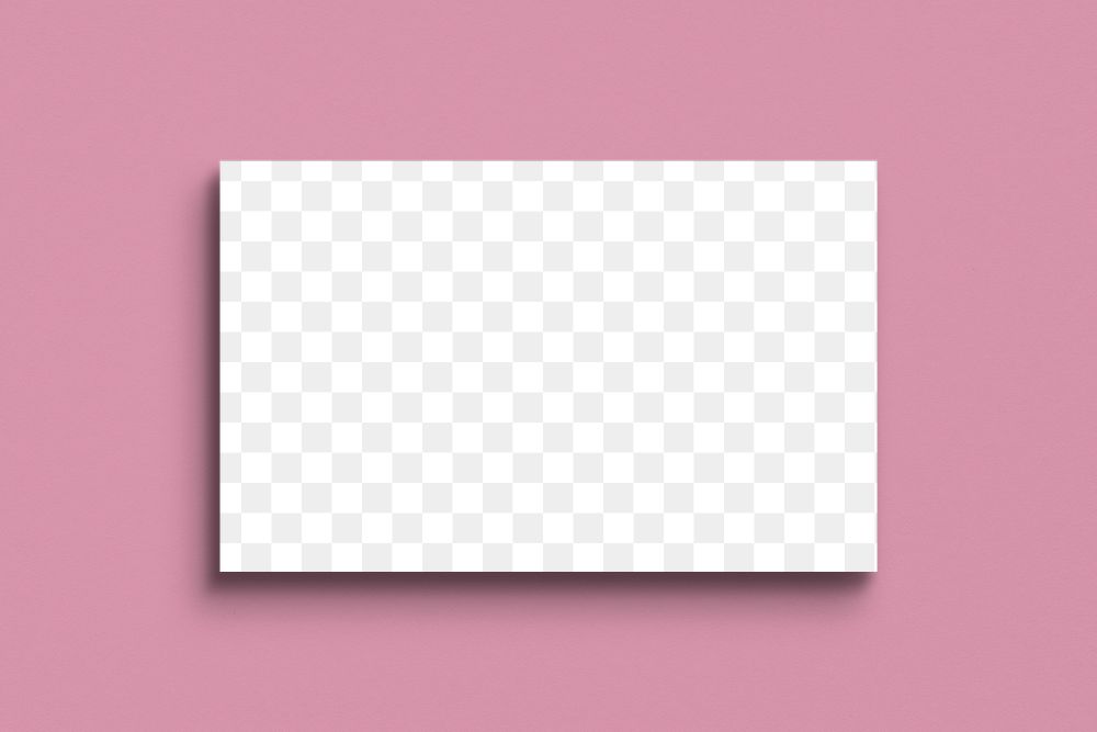 Png business card mockup on pink background