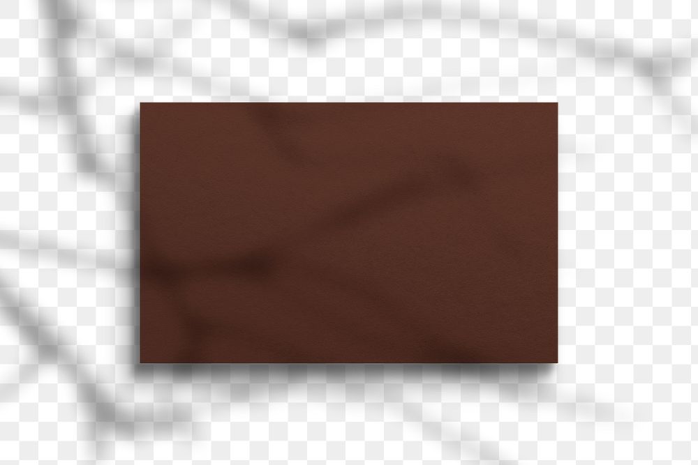 Png brown business card mockup on transparent background