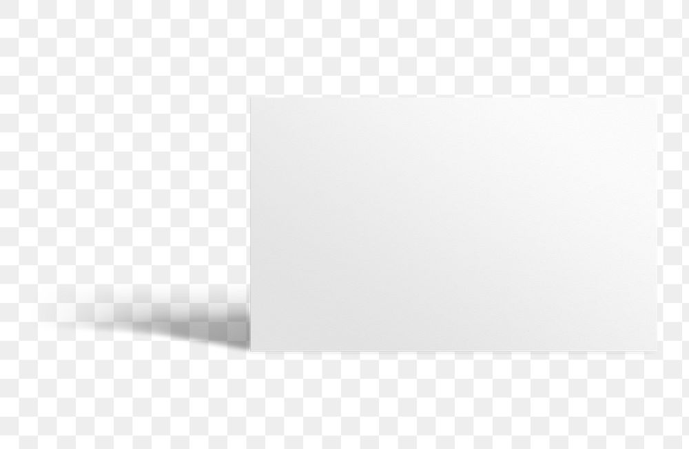 Png white business card mockup on transparent background
