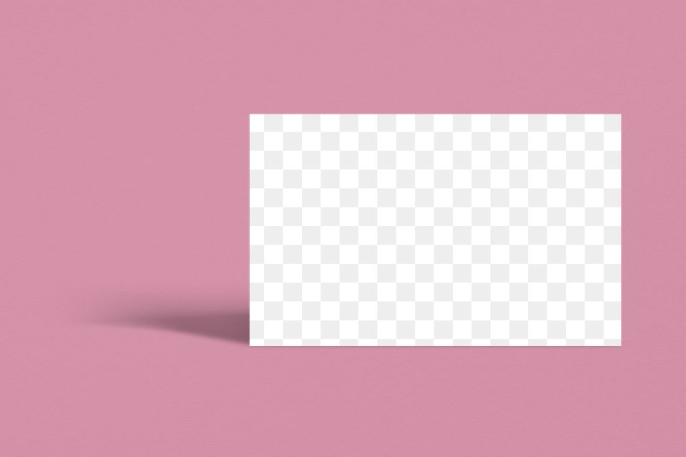 Png business card mockup on pink background