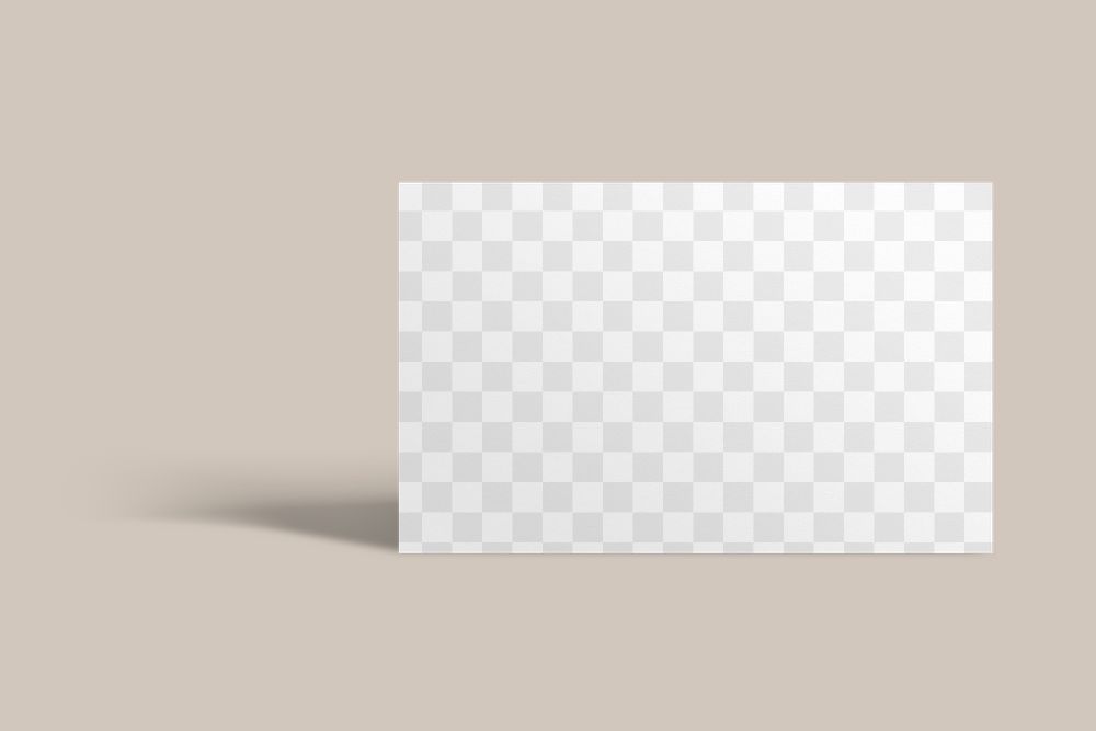 Png business card mockup on beige background