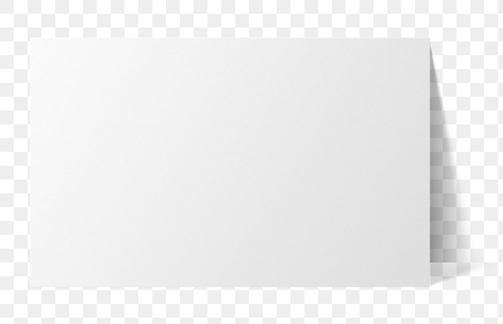 Png white business card mockup on transparent background