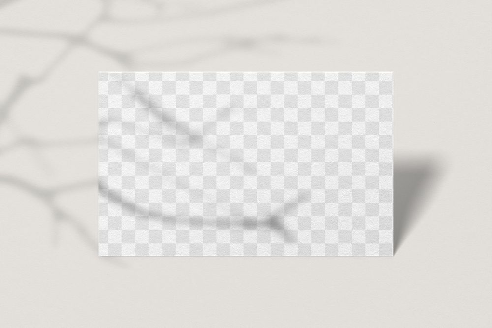 Png business card mockup on shadow background