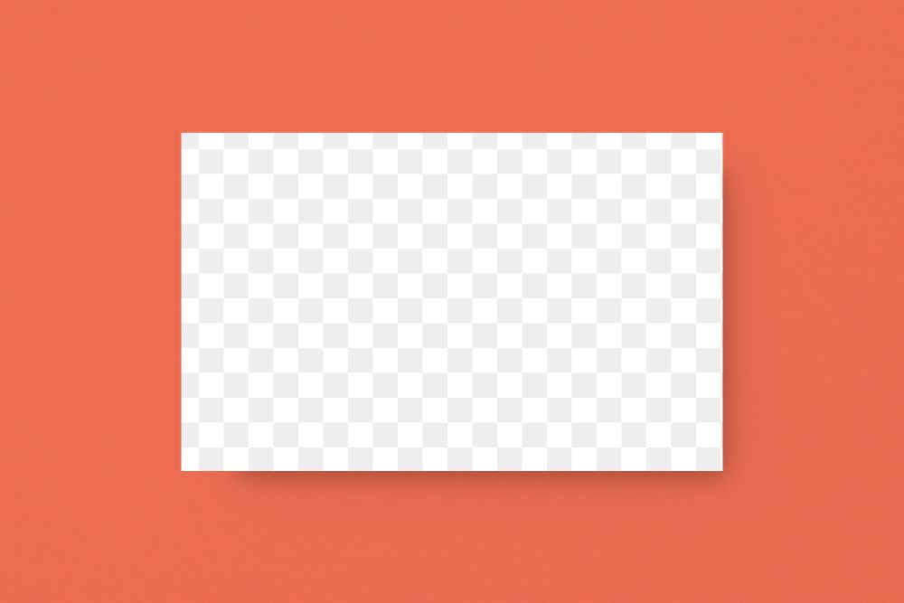 Png business card mockup on orange background