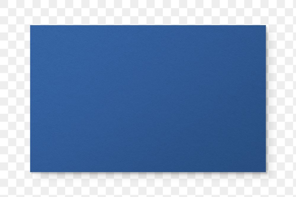 Png blue business card mockup on transparent background