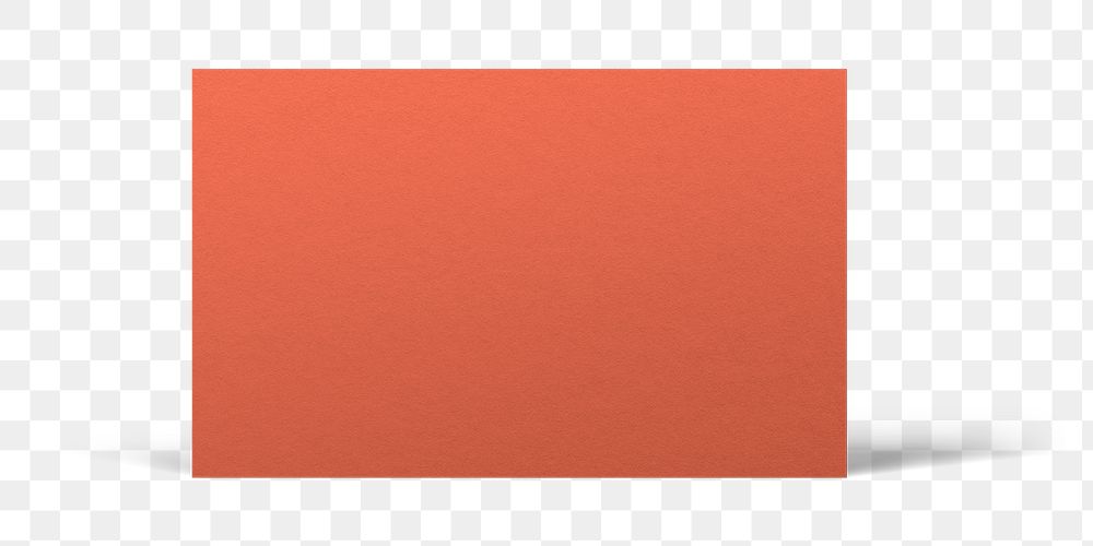 Png orange business card mockup on transparent background