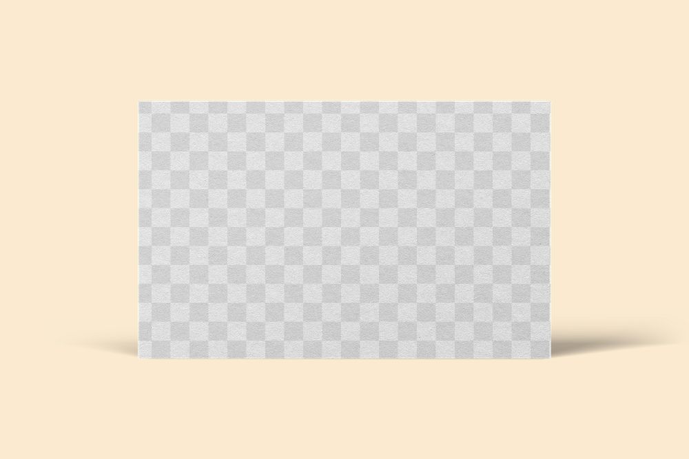 Png business card mockup on beige background