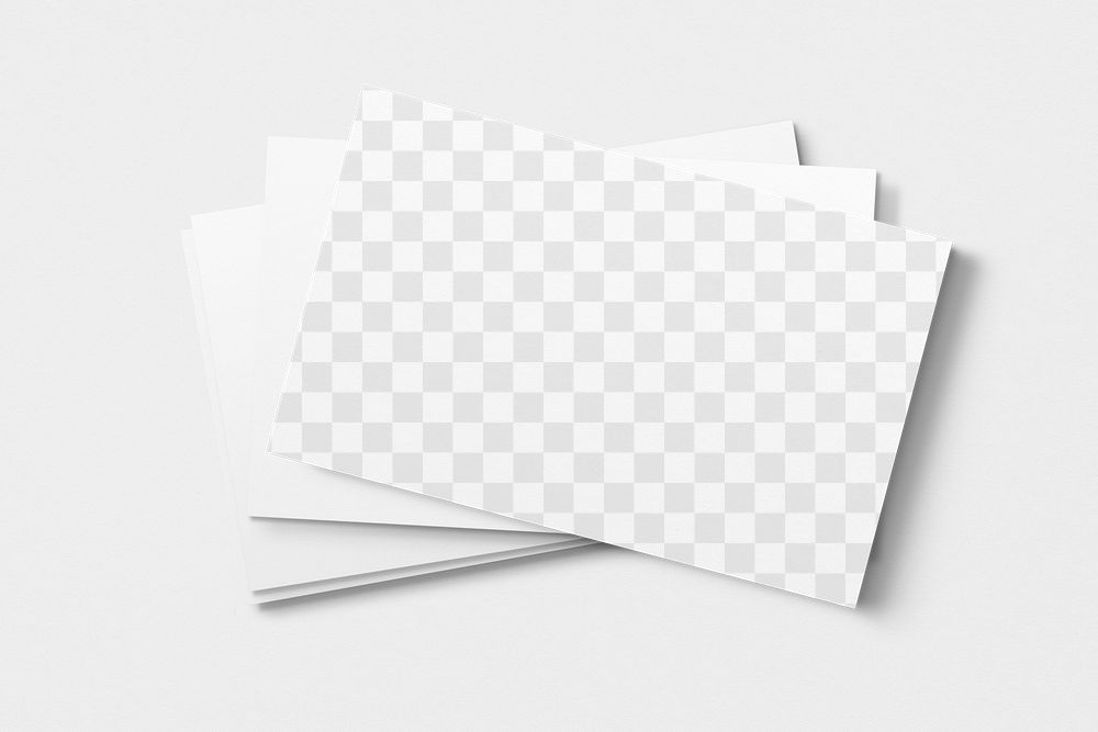 Png business card mockup on gray background