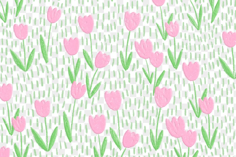 Pink png tulip field transparent background