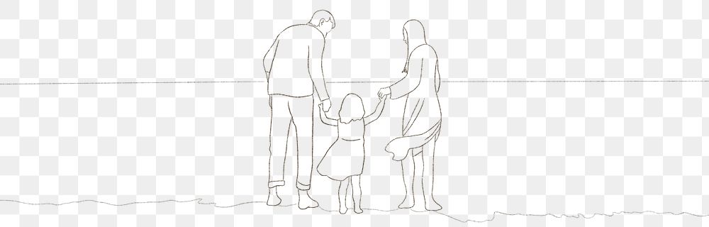 PNG family time simple line drawing