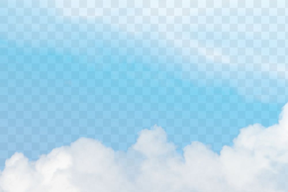 Sky png on transparent blue background
