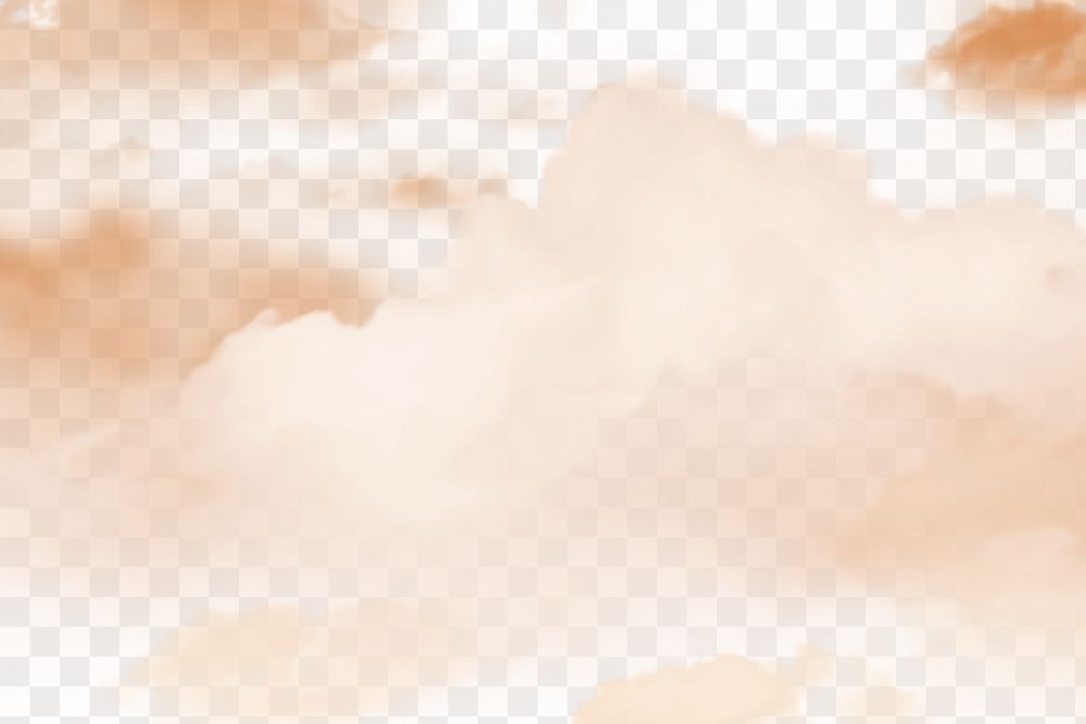 Orange cloud Png on abstract transparent background