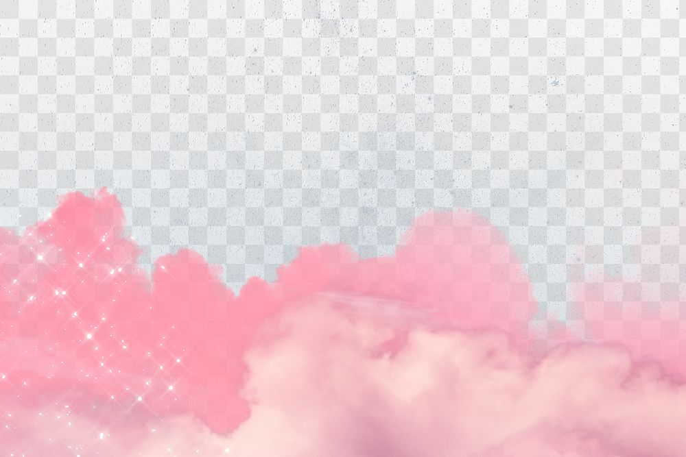 Pink cloud png on transparent galaxy background