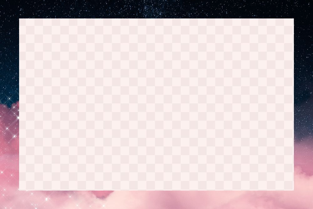 Frame png with sparkle pink galaxy