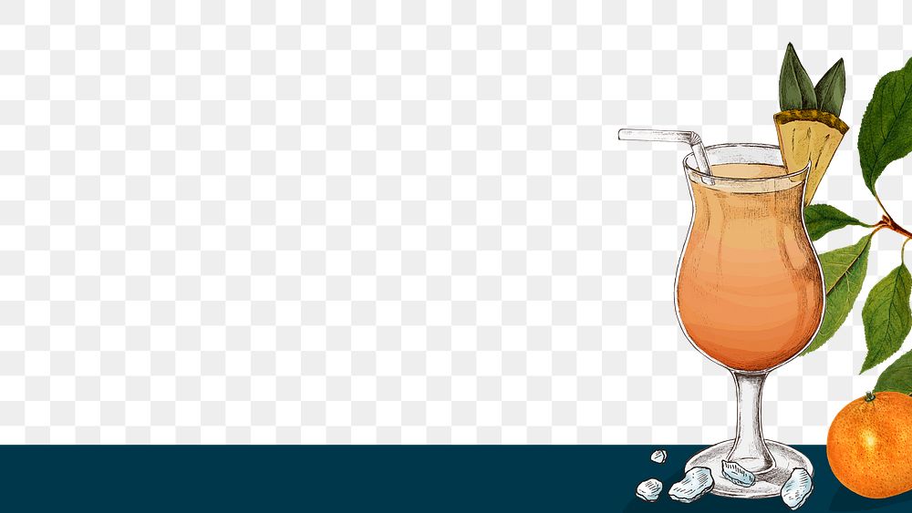 Orange juice png in a glass mixed media on transparent background