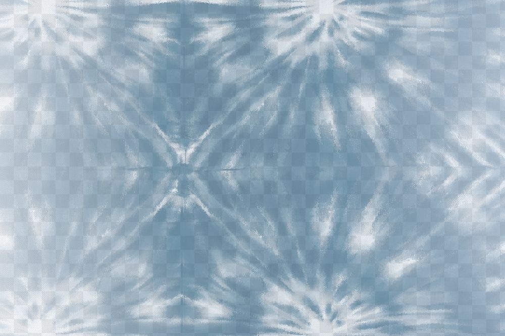 Shibori pattern png indigo blue watercolor on transparent background