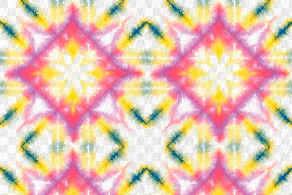 Tie dye png colorful pattern on transparent background