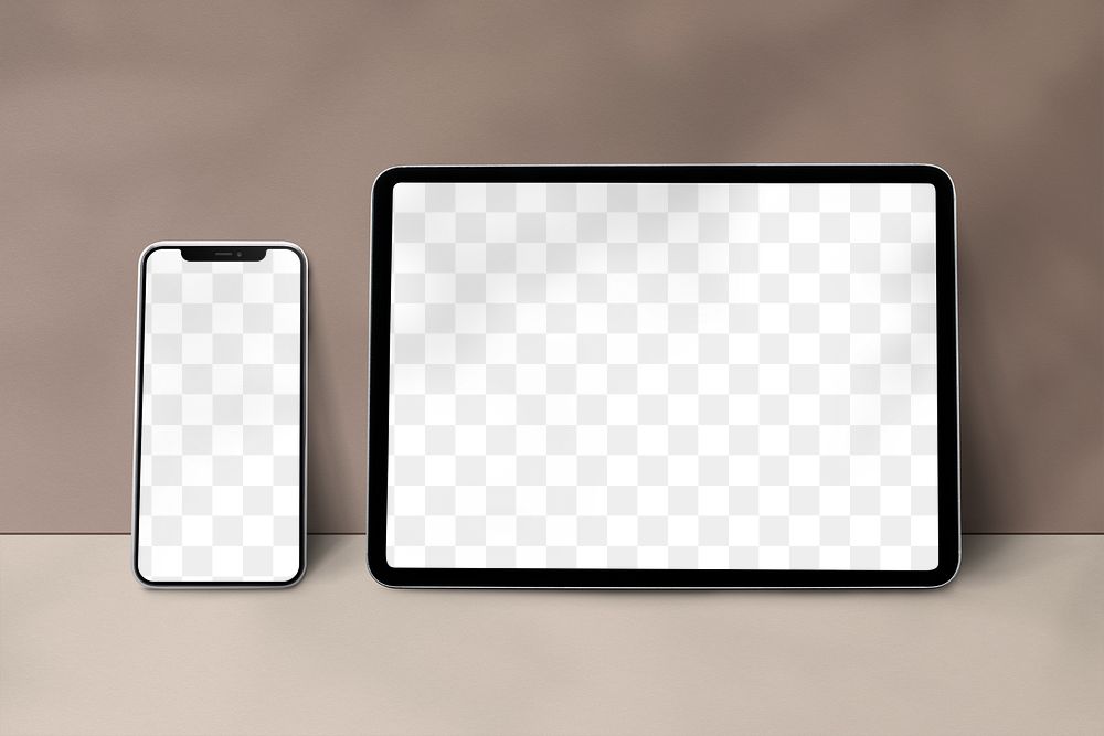 Png transparent tablet and phone screen mockup