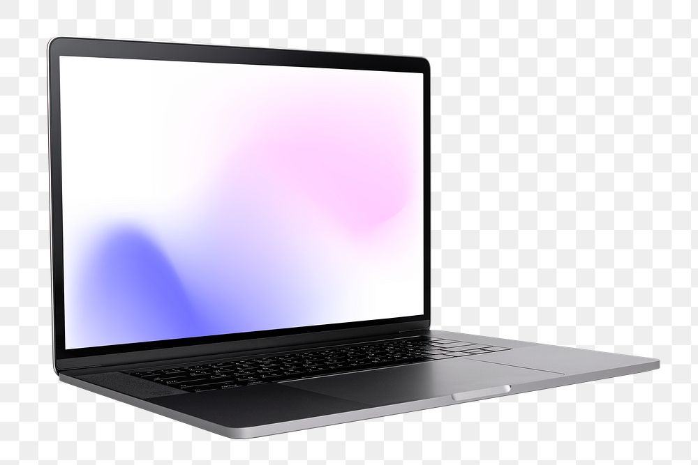 Png computer laptop mockup on transparent background