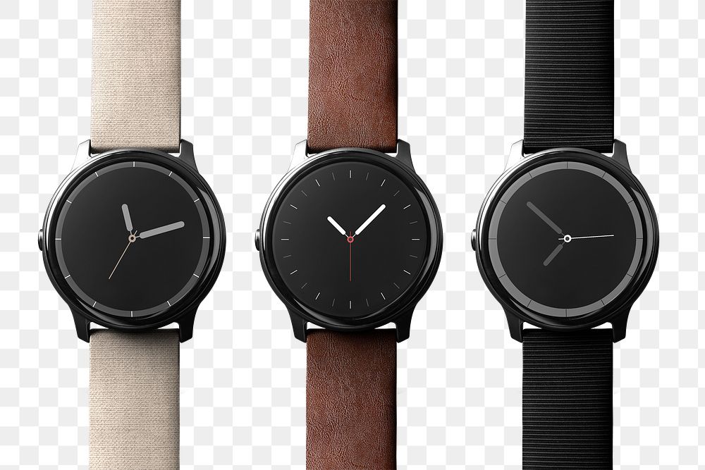 Png watches mockup on transparent background