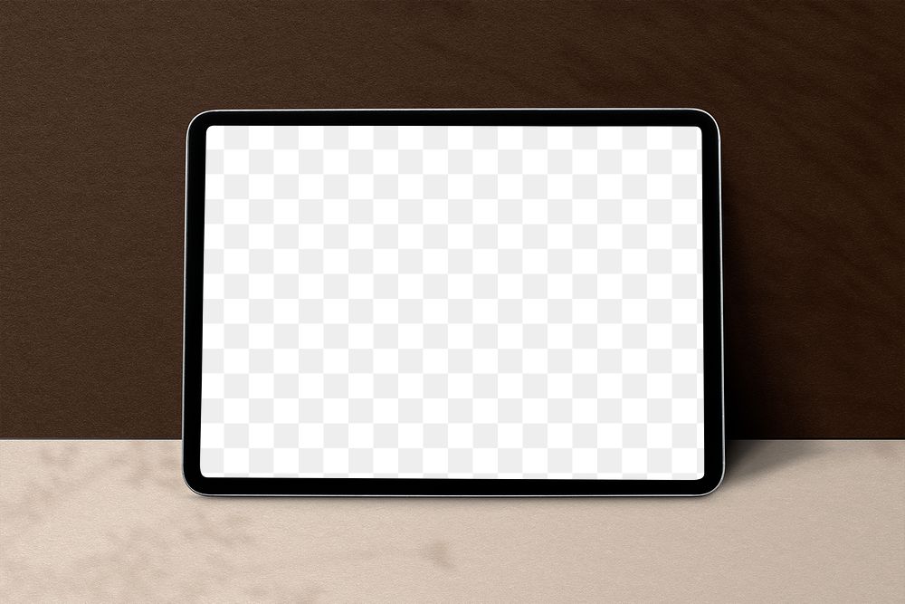 Png tablet screen mockup in horizontal