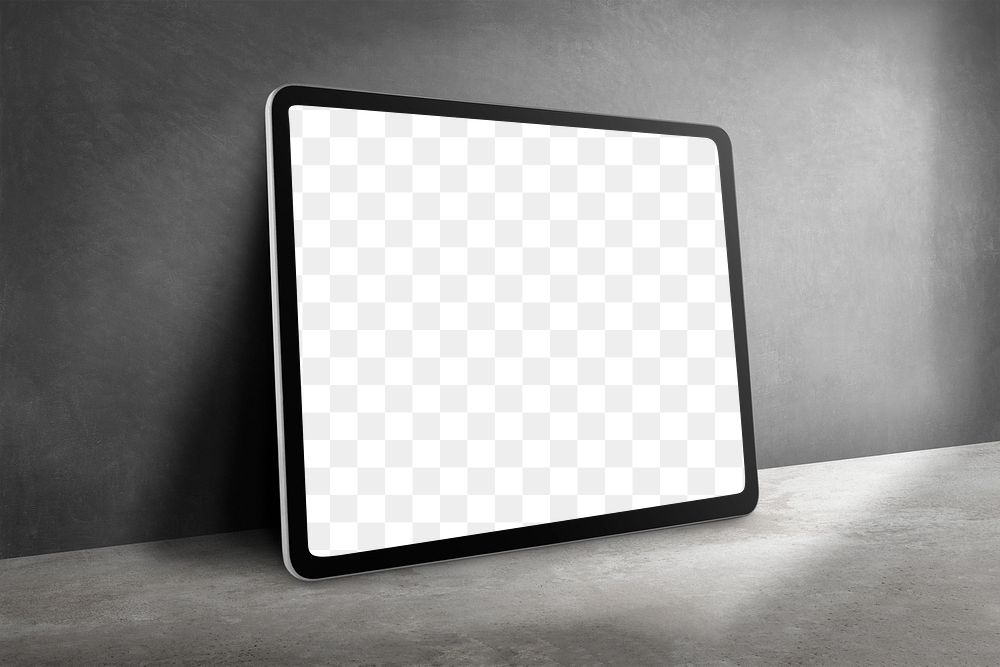 Png tablet screen mockup in horizontal