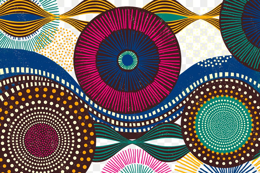 African ethnic pattern png in vintage style