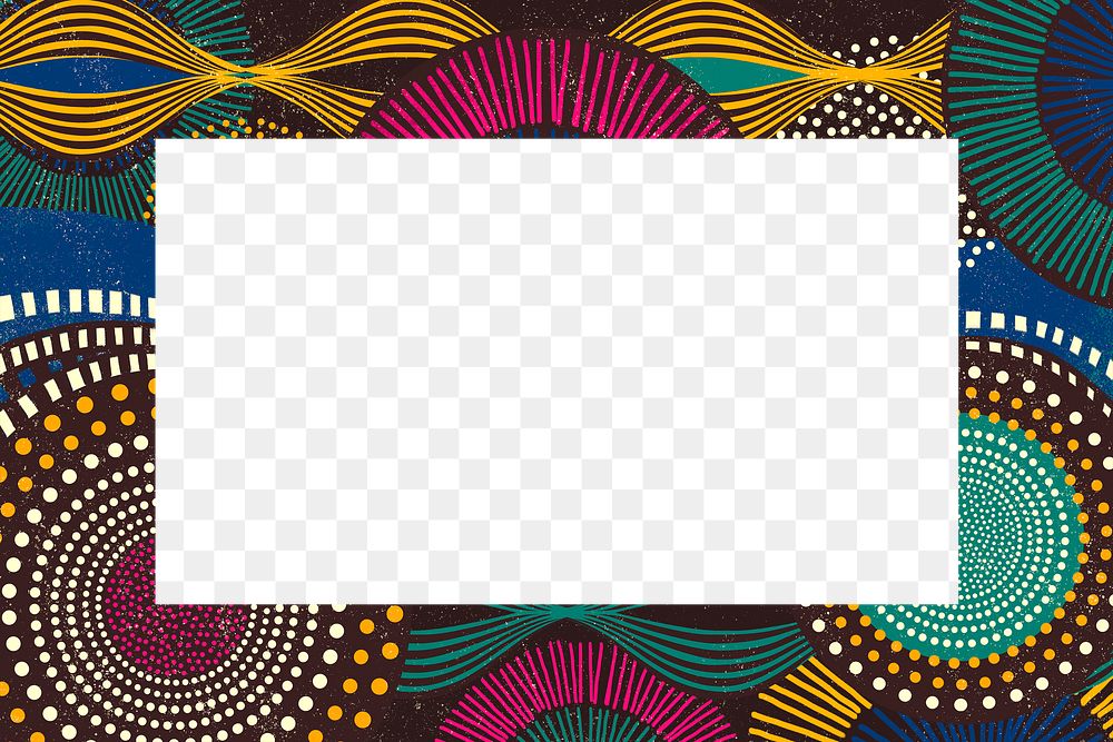 Ethnic frame png with geometric pattern