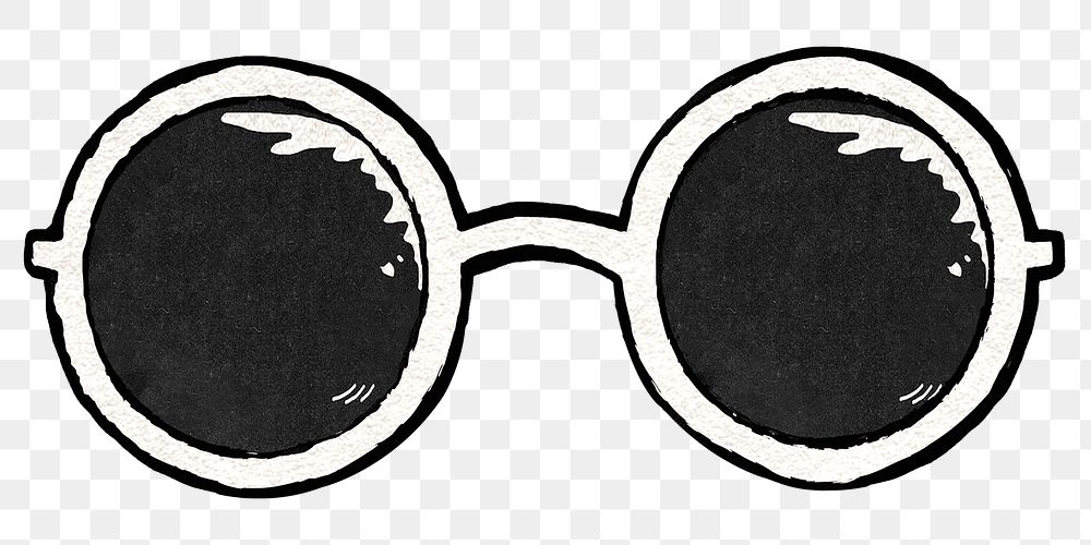 Sunglasses png sticker in vintage sketch