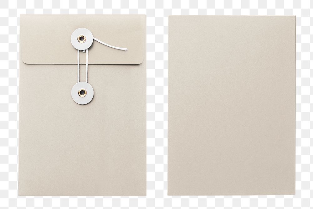 String envelope png mockup with transparent background 