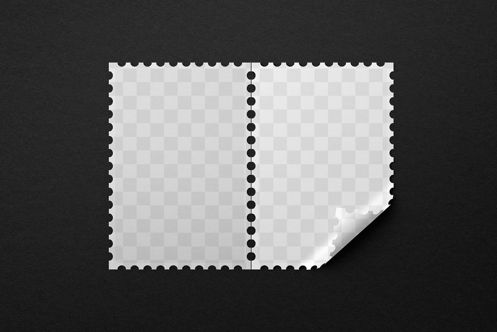 Post stamp mockup png transparent, packaging stationery