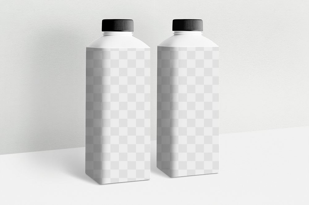 Milk bottle png transparent mockup 