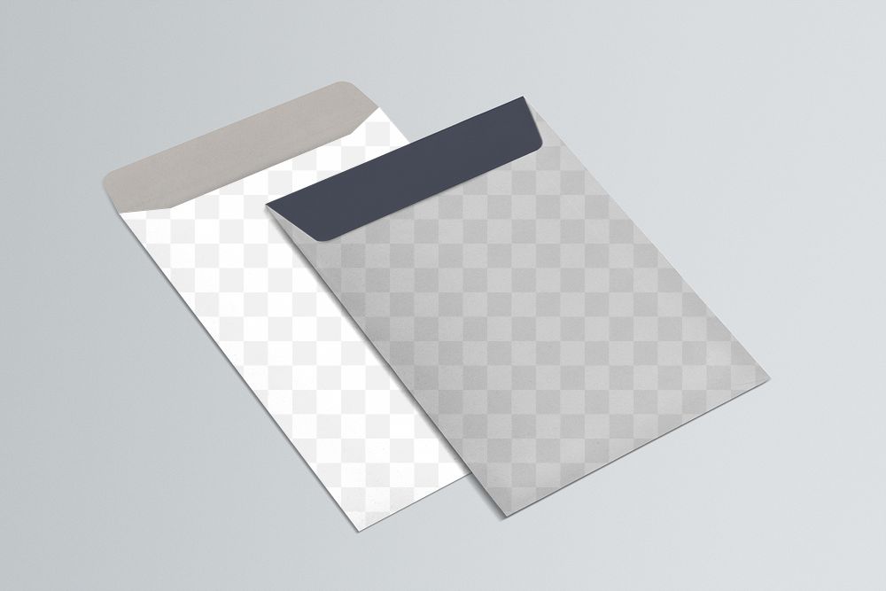 Envelopes png stationery transparent mockup 