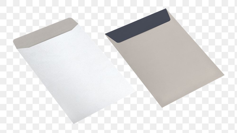 Envelopes png stationery mockup with transparent background