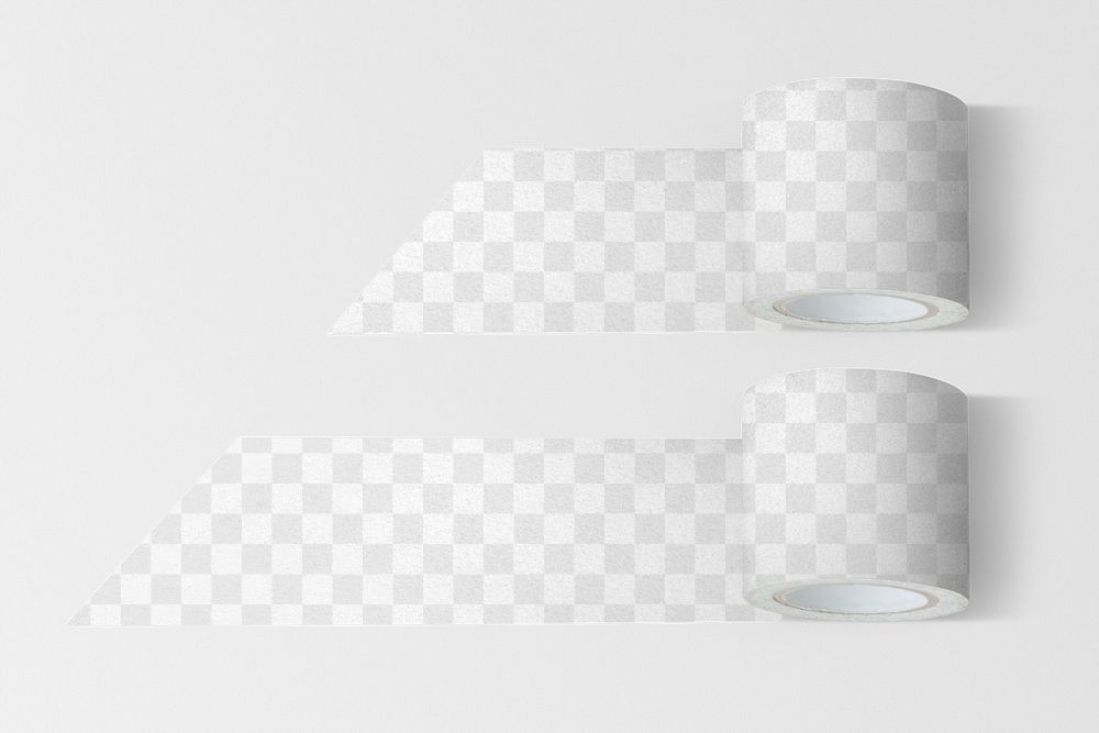 Tape png transparent mockup on gray background