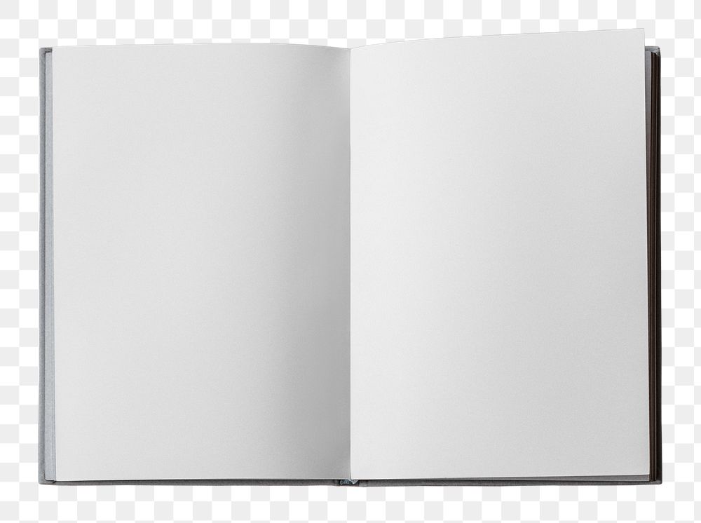 Pages png book mockup on transparent background